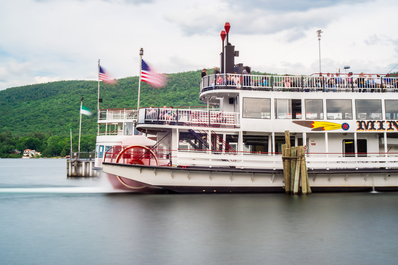 The Minnie Ha Ha, a paddle wheel steamboat that plays songs on its out of tune steam organ straight out of your nightmares. It looks pretty though!